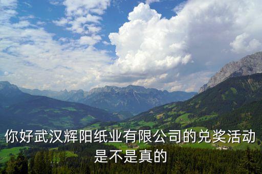 你好武漢輝陽紙業有限公司的兌獎活動是不是真的