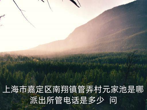 上海市嘉定區(qū)南翔鎮(zhèn)管弄村元家池是哪派出所管電話是多少  問
