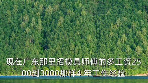 廣州模具主管最新招聘，現在廣東那里招模具師傅的多工資2500到3000那樣4 年工作經驗