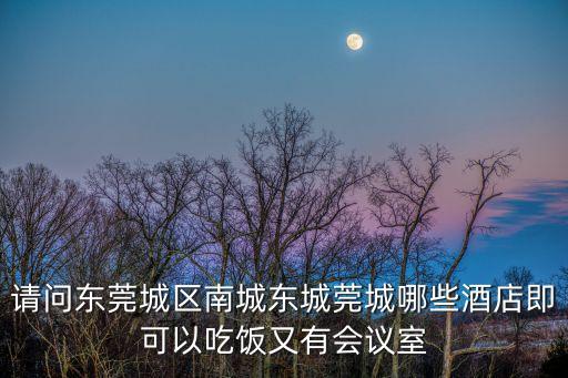 請問東莞城區南城東城莞城哪些酒店即可以吃飯又有會議室