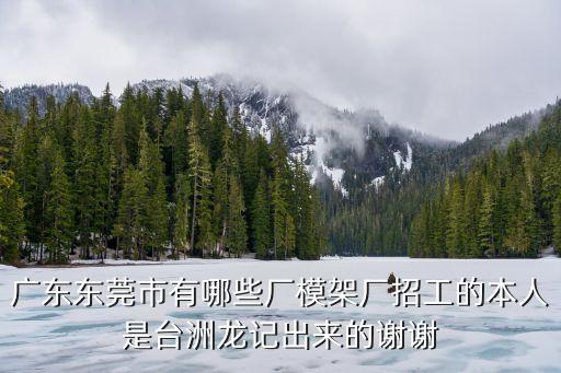 廣東東莞市有哪些廠模架廠招工的本人是臺洲龍記出來的謝謝