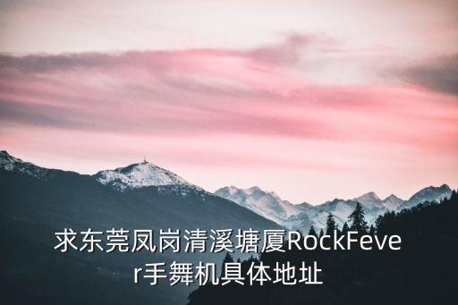 求東莞鳳崗清溪塘廈RockFever手舞機(jī)具體地址