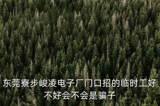 東莞寮步峻凌電子廠門口招的臨時工好不好會不會是騙子