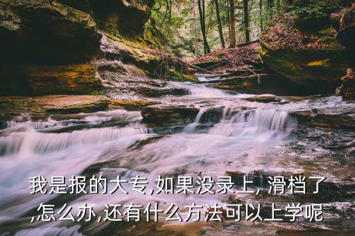 我是報的大專,如果沒錄上, 滑檔了,怎么辦,還有什么方法可以上學呢