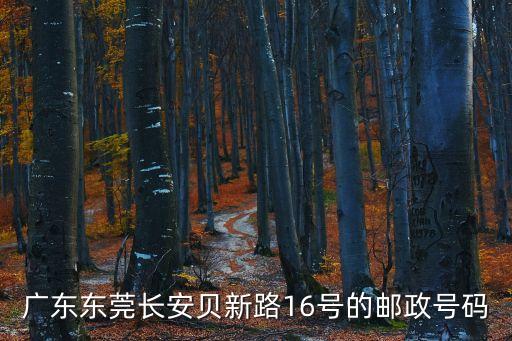 廣東東莞長安貝新路16號的郵政號碼