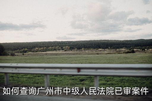 如何查詢廣州市中級人民法院已審案件