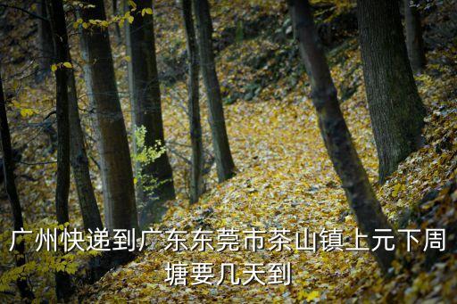 廣州快遞到廣東東莞市茶山鎮(zhèn)上元下周塘要幾天到