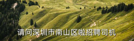 請問深圳市南山區啦招聘司機