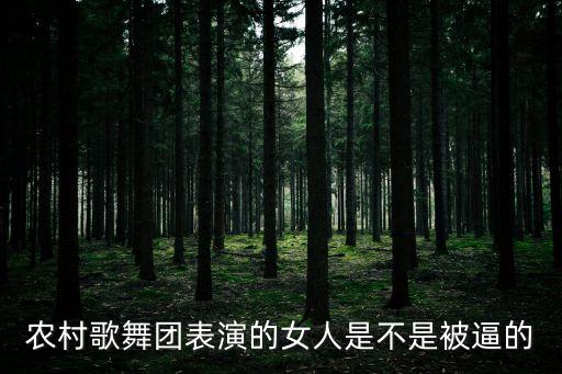 農村歌舞團表演的女人是不是被逼的