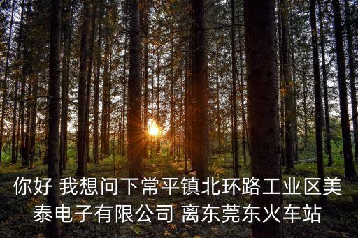 你好 我想問下常平鎮北環路工業區美泰電子有限公司 離東莞東火車站