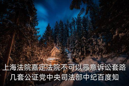 上海法院嘉定法院不可以惡意訴訟套路幾套公證黨中央司法部中紀百度知
