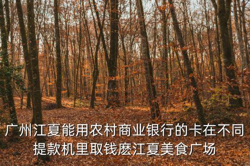廣州江夏能用農村商業銀行的卡在不同提款機里取錢麼江夏美食廣場