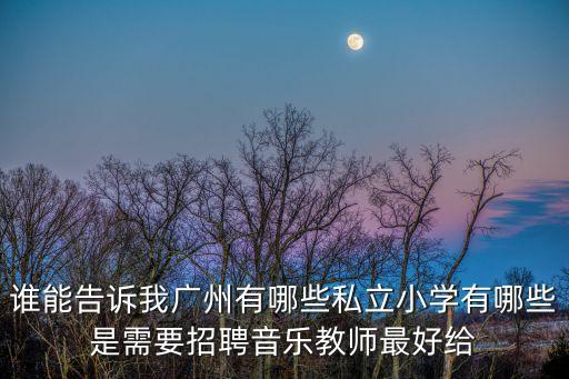 誰能告訴我廣州有哪些私立小學(xué)有哪些是需要招聘音樂教師最好給