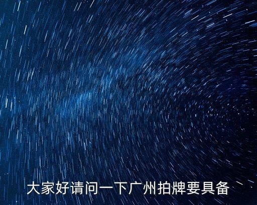 大家好請問一下廣州拍牌要具備