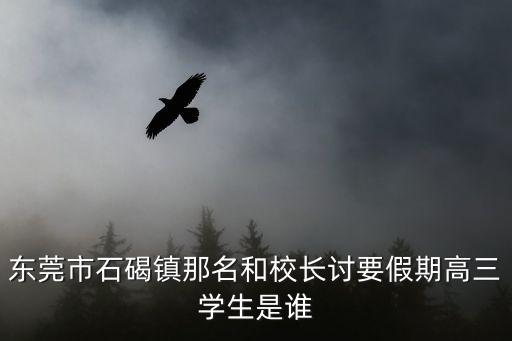 東莞石碣小學校長，東莞市石碣鎮那名和校長討要假期高三學生是誰