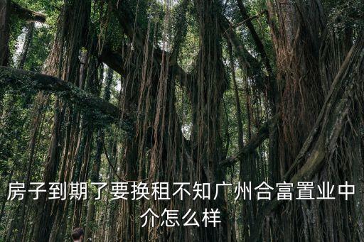 房子到期了要換租不知廣州合富置業中介怎么樣