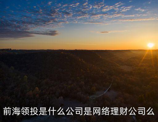 深圳前海領(lǐng)投互聯(lián)網(wǎng)金融服務(wù)有限公司官網(wǎng)，前海領(lǐng)投是什么公司是網(wǎng)絡(luò)理財公司么