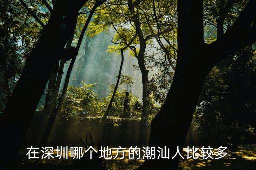 在深圳哪個地方的潮汕人比較多
