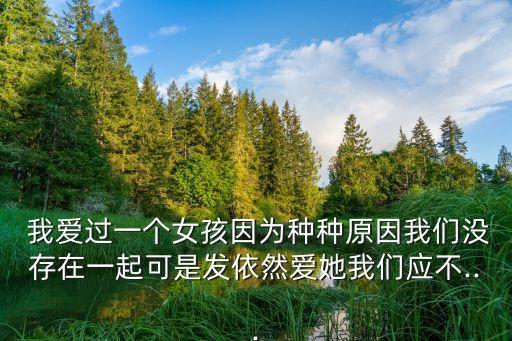  我愛過一個女孩因為種種原因我們沒存在一起可是發(fā)依然愛她我們應(yīng)不...