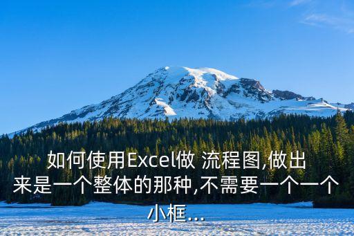 如何使用Excel做 流程圖,做出來是一個整體的那種,不需要一個一個小框...