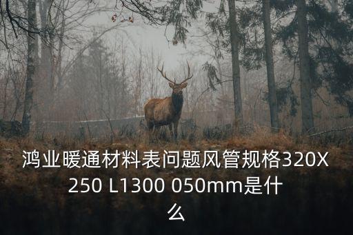 鴻業暖通材料表問題風管規格320X250 L1300 050mm是什么
