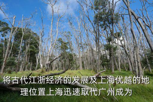 上海為什么會代替廣州，將古代江浙經濟的發展及上海優越的地理位置上海迅速取代廣州成為