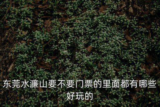 東莞水濂山要不要門票的里面都有哪些好玩的
