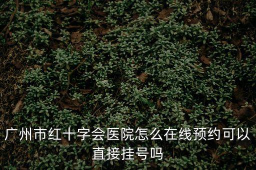 廣州市紅十字會醫(yī)院怎么在線預約可以直接掛號嗎