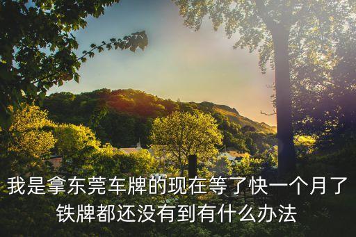 我是拿東莞車牌的現(xiàn)在等了快一個月了鐵牌都還沒有到有什么辦法