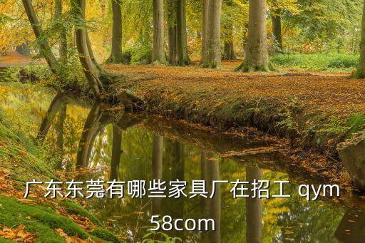廣東東莞有哪些家具廠在招工 qym58com