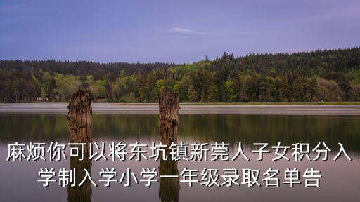 麻煩你可以將東坑鎮新莞人子女積分入學制入學小學一年級錄取名單告