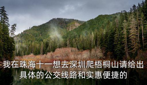 我在珠海十一想去深圳爬梧桐山請(qǐng)給出具體的公交線路和實(shí)惠便捷的