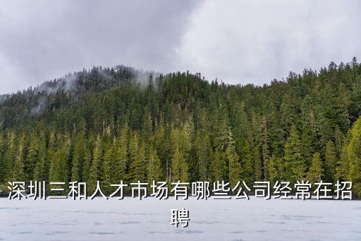 深圳三和人才市場有哪些公司經常在招聘