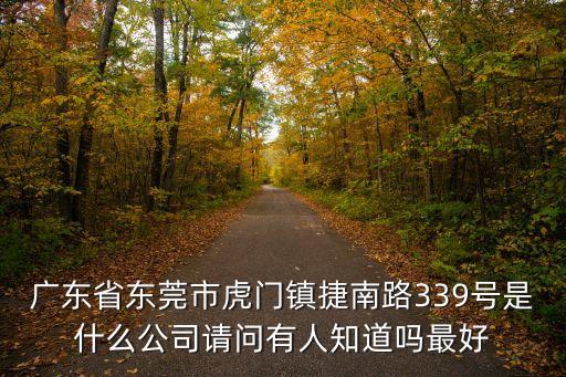 廣東省東莞市虎門鎮捷南路339號是什么公司請問有人知道嗎最好