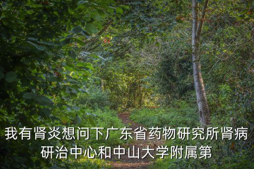 我有腎炎想問下廣東省藥物研究所腎病研治中心和中山大學附屬第