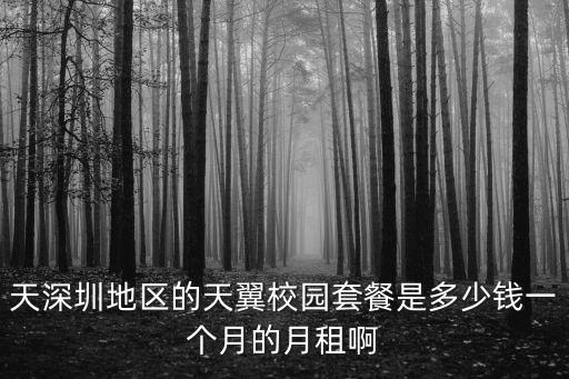 深圳大學校園電信套餐，天深圳地區(qū)的天翼校園套餐是多少錢一個月的月租啊