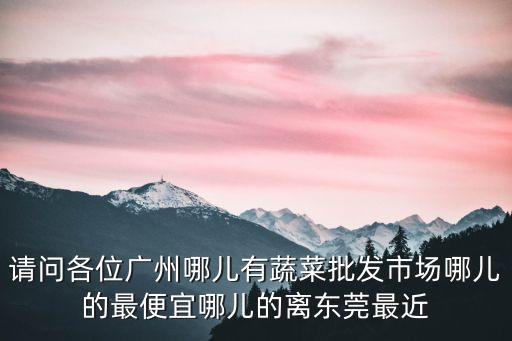 請問各位廣州哪兒有蔬菜批發市場哪兒的最便宜哪兒的離東莞最近