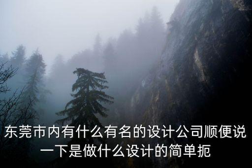 東莞市內有什么有名的設計公司順便說一下是做什么設計的簡單扼
