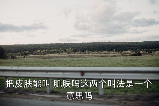 把皮膚能叫 肌膚嗎這兩個(gè)叫法是一個(gè)意思嗎