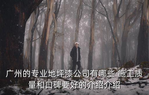 廣州的專業地坪漆公司有哪些 施工質量和口碑要好的介紹介紹
