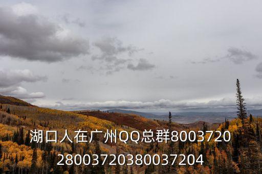 湖口人在廣州QQ總群800372028003720380037204