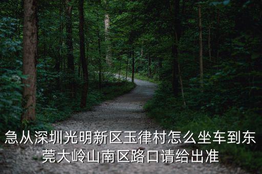 急從深圳光明新區玉律村怎么坐車到東莞大嶺山南區路口請給出準