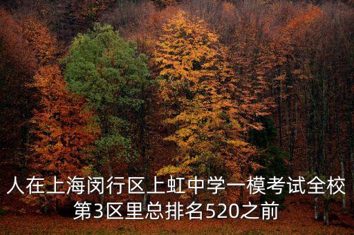 人在上海閔行區(qū)上虹中學一模考試全校第3區(qū)里總排名520之前
