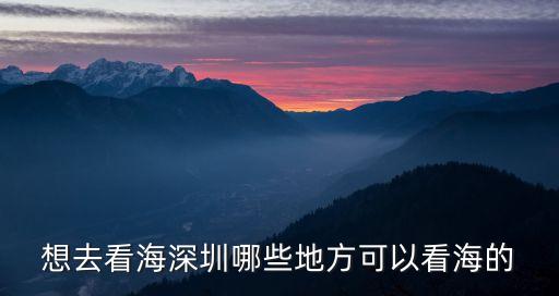 深圳哪里能看到海，深圳哪個地方有海