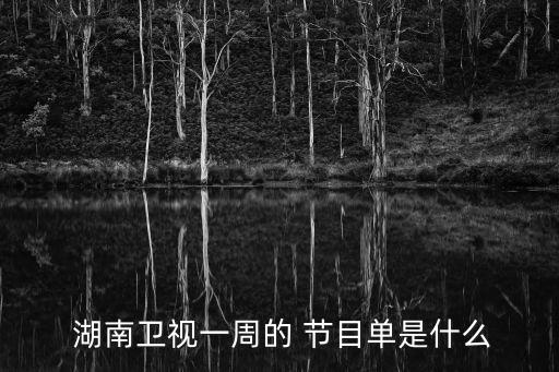 湖南衛視在線直播節目單,湖南衛視今天播出哪些節目?