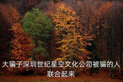 大騙子深圳世紀(jì)星空文化公司被騙的人聯(lián)合起來