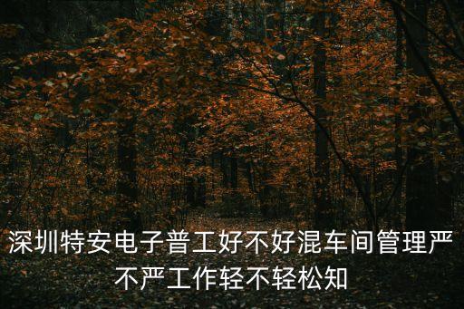 深圳特安電子公司垃圾，安特是園區最垃圾的廠嘛