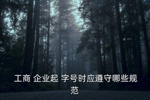  工商 企業(yè)起 字號(hào)時(shí)應(yīng)遵守哪些規(guī)范