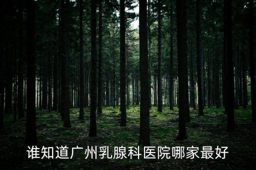 誰知道廣州乳腺科醫(yī)院哪家最好