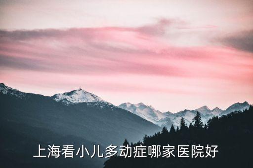 上海看小兒多動癥哪家醫院好